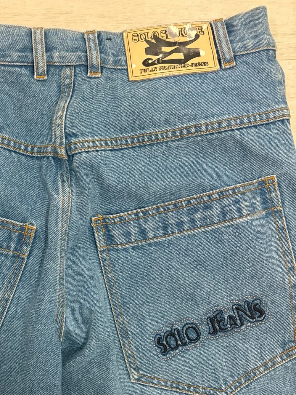 Solo Semore Dragon Embroidered Baggy Jeans Size